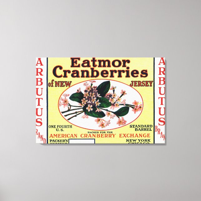 Lienzo Arbutus Eatmor Cranberries Brand (Anverso)
