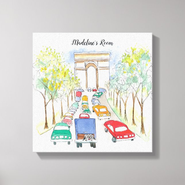 Lienzo Arc de Triomphe Pintura de acuarela caprichosa (Anverso)