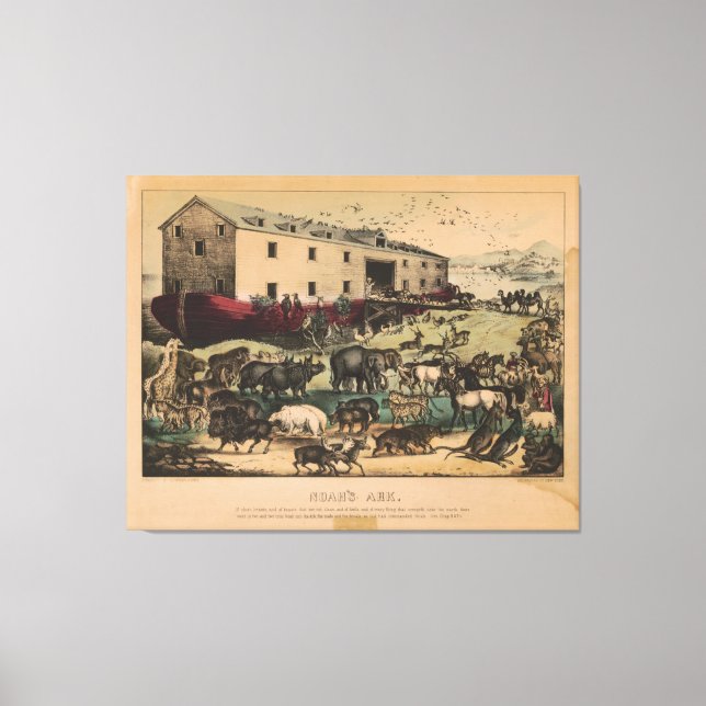 Lienzo Arca de Noé por Currier e Ives (1868-78) (Anverso)