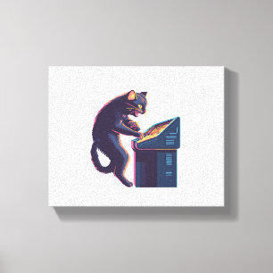 Lienzo Arcade Meowster - Gato de jugador nostálgico