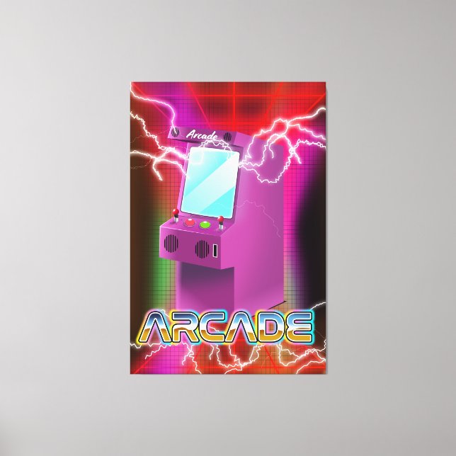 Lienzo Arcade retro de los 80 (Anverso)