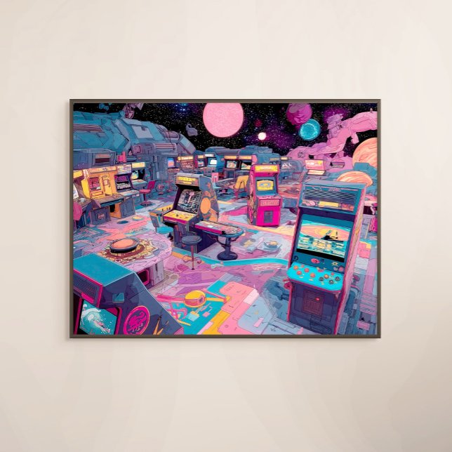 Lienzo Arcade Retro Futurista en el Espacio Exterior (Subido por el creador)