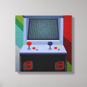 Lienzo Arcade Video Game Joystick Colorful Wall Art