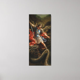 Lienzo Arcángel Miguel y Serpiente Malvada