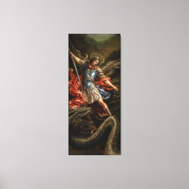 Lienzo Arcángel Miguel y Serpiente Malvada (Anverso)