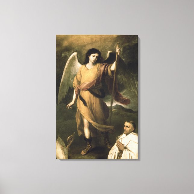 Lienzo Archangel Raphael con Bishop Domonte (Anverso)