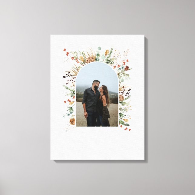 Lienzo Arco fotográfico familiar acuarela barca botánica  (Anverso)