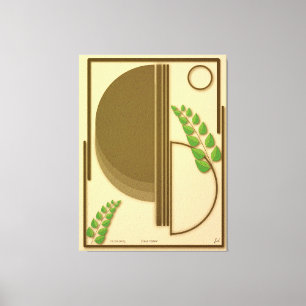 Lienzo Arco geométrico boho abstracto y textura beige de
