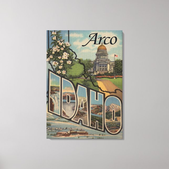Lienzo Arco, IdahoGrandes Escenas de letrasArco, ID (Anverso)