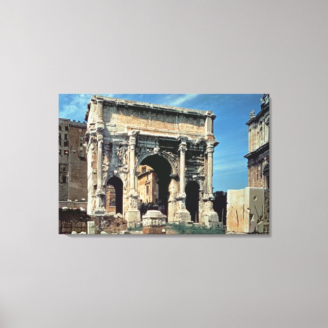Lienzo Arco triunfal de Septimius Severus, dedicado en (Anverso)