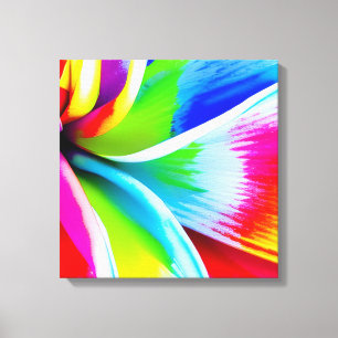 Lienzo Arcoiris Acuarela Flor Rasgo