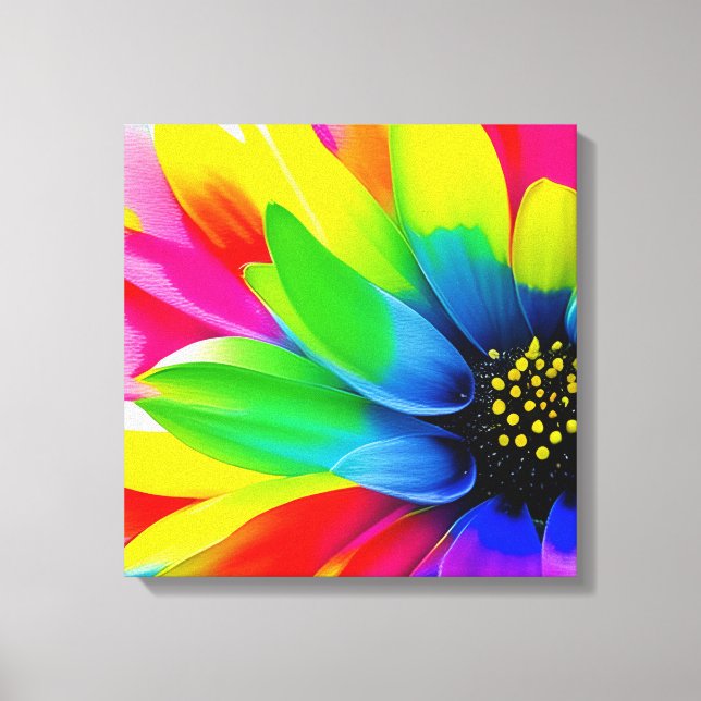 Lienzo Arcoiris Acuarela Flor Rasgo (Anverso)