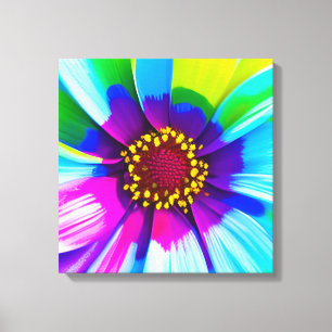 Lienzo Arcoiris Acuarela Flor Rasgo