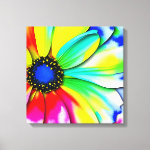 Lienzo Arcoiris Acuarela Flor Rasgo