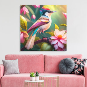 Lienzo Arcoiris con crema Jay Fantasy Bird
