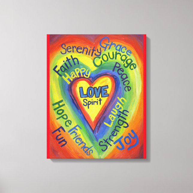 Lienzo Arcoiris Corazón Espíritu Pintura de tela envuelta (Anverso)