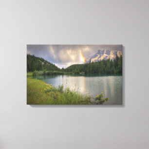 Lienzo Arcoiris en estanques en cascada