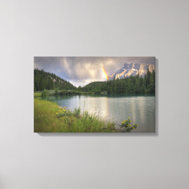 Lienzo Arcoiris en estanques en cascada (Anverso)