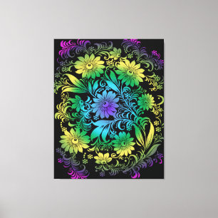 Lienzo Arcoiris floral Art Deco
