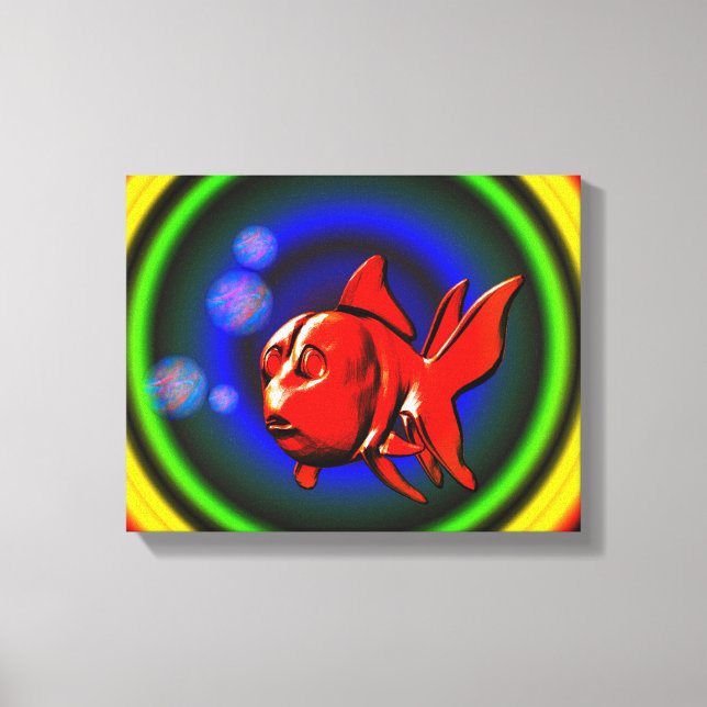 Lienzo Arcoiris Hues Cute Abstract Goldfish (Anverso)