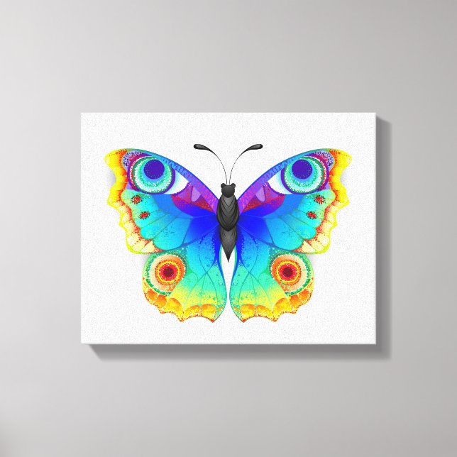 Lienzo Arcoiris mariposa Peacock Eye (Anverso)