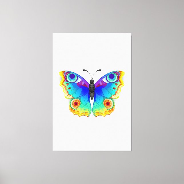 Lienzo Arcoiris mariposa Peacock Eye (Anverso)