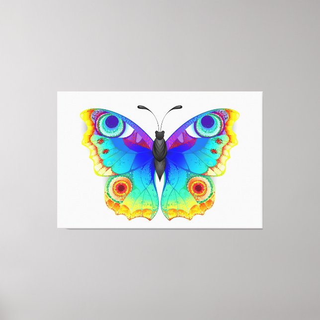 Lienzo Arcoiris mariposa Peacock Eye (Anverso)