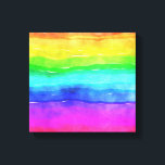 Lienzo Arcoiris pintado<br><div class="desc">Este diseño presenta una pintura de un arco iris de aspecto infantil con varios colores vivos. ¡Se pondrá una sonrisa incluso en la cara más sucia!</div>