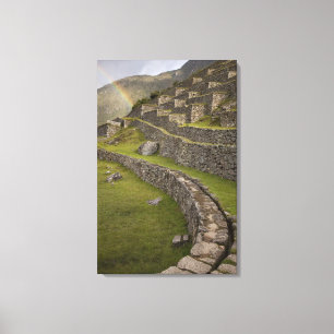 Lienzo Arcoíris sobre las terrazas agrícolas, Machu