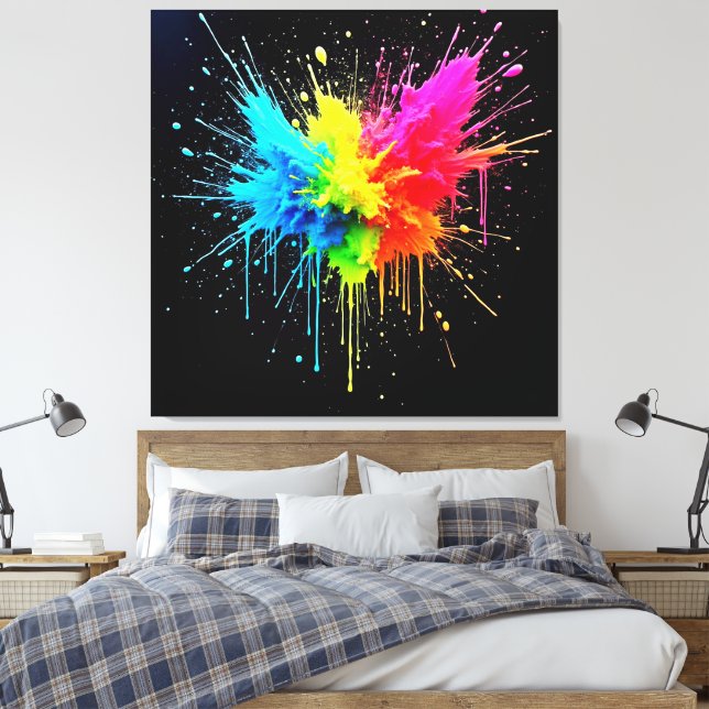 Lienzo Arcoiris Splash Powder Art (Insitu(Dormitorio))