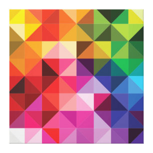 Lienzo Arcoiris triángulos geométricos modernos