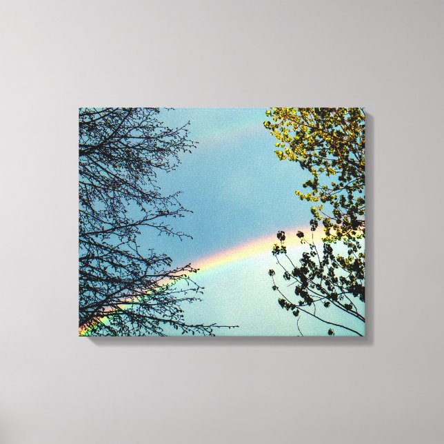 Lienzo Arcoiris y árboles simples 2 (Anverso)