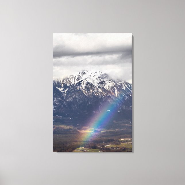 Lienzo Arcoiris y montañas después de la tormenta (Anverso)