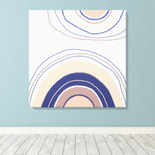 Lienzo Arcos boho abstractos - Azul y beige