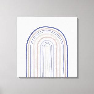 Lienzo Arcos de medio siglo - azul y beige