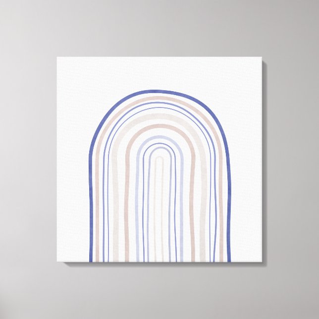 Lienzo Arcos de medio siglo - azul y beige (Anverso)