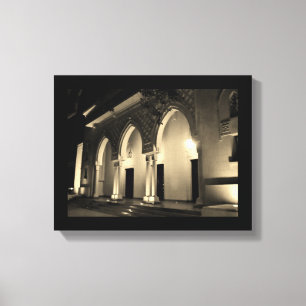Lienzo Arcos del Palacio de Murabba de noche