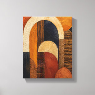 Lienzo Arcos entretejidos de terracota índigo – Geometrí