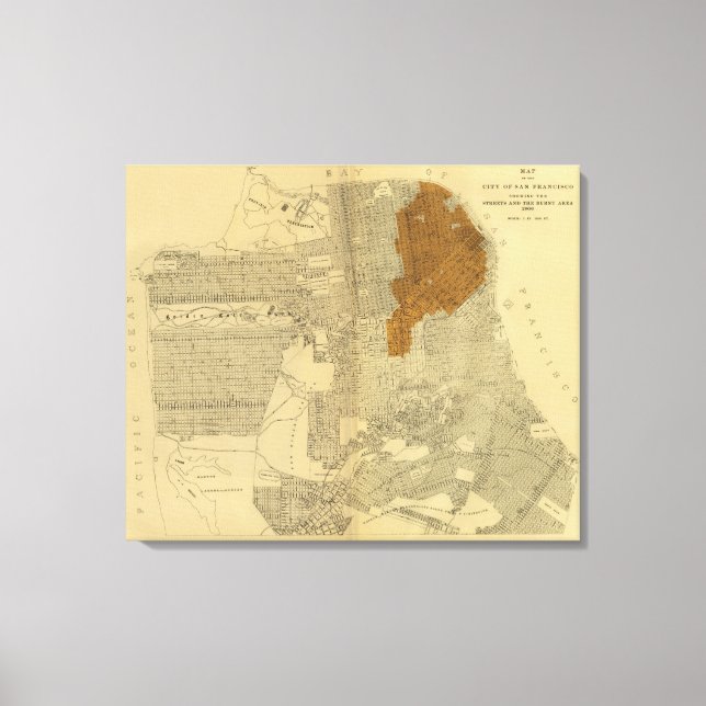Lienzo Área quemada de San Francisco, 1906 (Anverso)