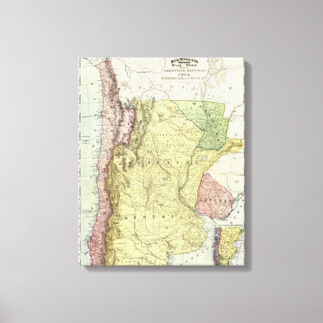 Lienzo Argentina, Chile, Paraguay, Uruguay (Anverso)