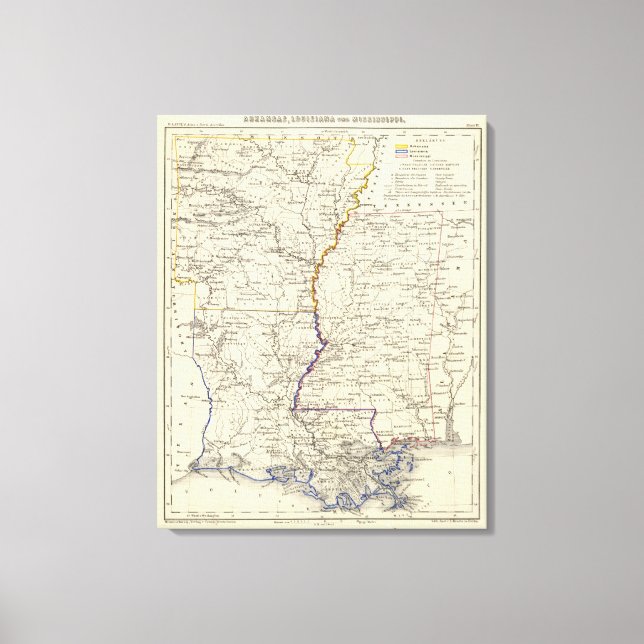Lienzo Arkansas, Luisiana y Misisipi (Anverso)