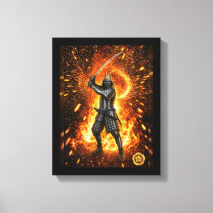 Lienzo Armadura de samurái Oda Nobunaga Fuego 11x14