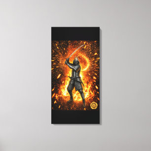 Lienzo Armadura de samurái Oda Nobunaga Fuego 16x32