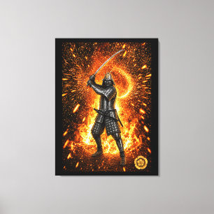 Lienzo Armadura de samurái Oda Nobunaga Fuego 30x40