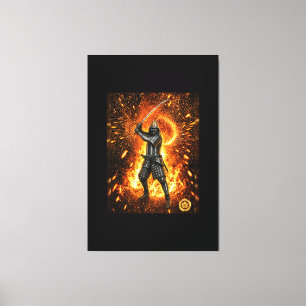 Lienzo Armadura de samurái Oda Nobunaga Fuego 40x60