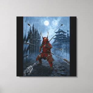 Lienzo Armadura de samurái Sanada Yukimura Luna Azul 24x2