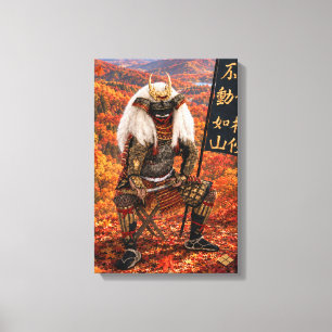 Lienzo Armadura de samurái Takeda Shingen Otoño 12x18
