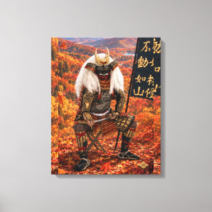 Lienzo Armadura de samurái Takeda Shingen Otoño 16x20