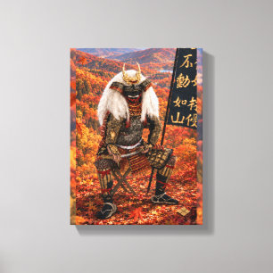 Lienzo Armadura de samurái Takeda Shingen Otoño 9x12