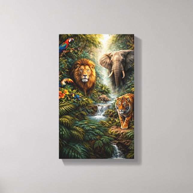 Lienzo Armonía de la selva salvaje (Anverso)